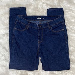 Old Navy Dark Blue Super Skinny Ankle Mid Rise Jeans